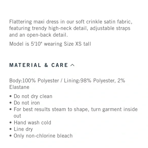 Abercrombie & Fitch Black High Neck Satin Maxi Dress - Picture 7 of 7